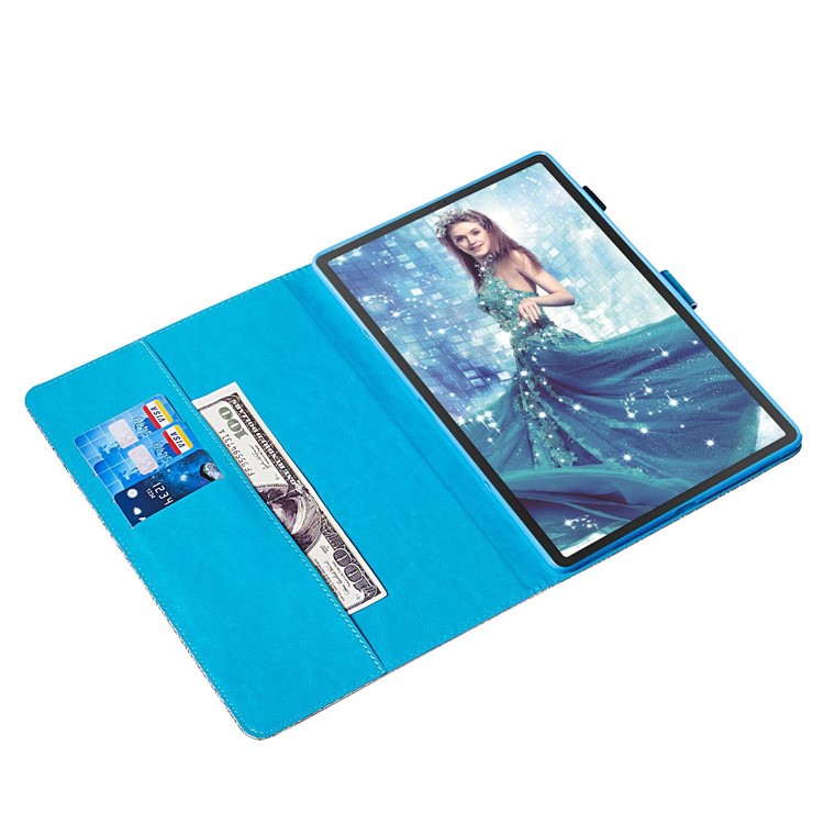 Pattern Printing Glitter Sequins Leather Wallet Case Shell for Samsung Galaxy Tab S5e SM-T720/SM-T725 - Mermaid-6