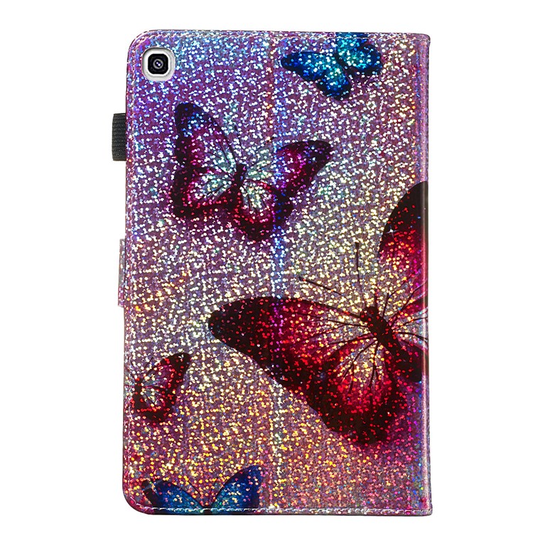 Pattern Printing Glitter Sequins Leather Wallet Case for Samsung Galaxy Tab A 8 (2019)/Galaxy Tab A with S Pen P200 P205 - Butterfly-3