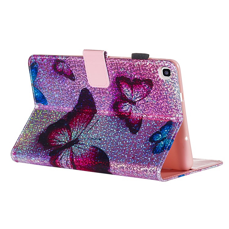 Pattern Printing Glitter Sequins Leather Wallet Case for Samsung Galaxy Tab A 8 (2019)/Galaxy Tab A with S Pen P200 P205 - Butterfly-4