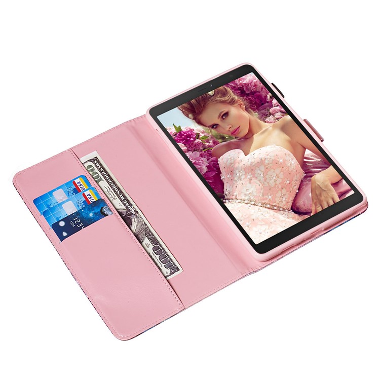 Pattern Printing Glitter Sequins Leather Wallet Case for Samsung Galaxy Tab A 8 (2019)/Galaxy Tab A with S Pen P200 P205 - Butterfly-6