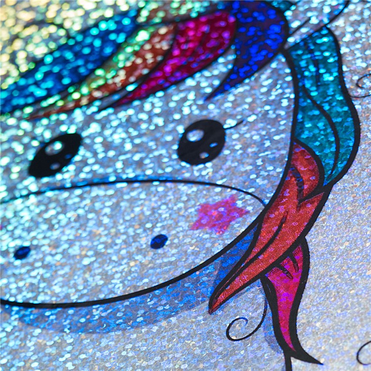 Pattern Printing Glitter Sequins Leather Wallet Case for Samsung Galaxy Tab A 8 (2019)/Galaxy Tab A with S Pen P200 P205 - Unicorn and Star-7
