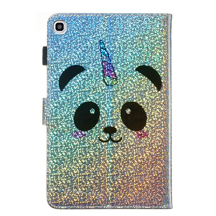 Pattern Printing Glitter Sequins Leather Wallet Case for Samsung Galaxy Tab A 8 (2019)/Galaxy Tab A with S Pen P200 P205 - Panda-3