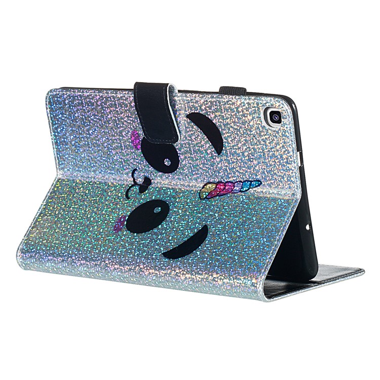 Pattern Printing Glitter Sequins Leather Wallet Case for Samsung Galaxy Tab A 8 (2019)/Galaxy Tab A with S Pen P200 P205 - Panda-4