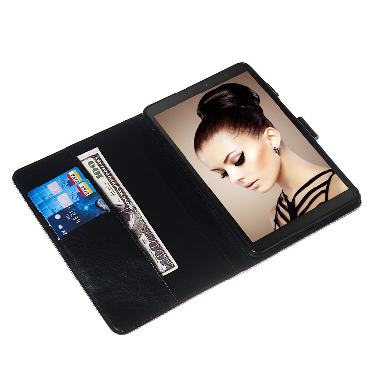 Pattern Printing Glitter Sequins Leather Wallet Case for Samsung Galaxy Tab A 8 (2019)/Galaxy Tab A with S Pen P200 P205 - Panda-6