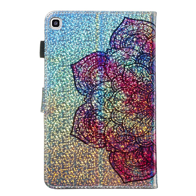Pattern Printing Glitter Sequins Leather Wallet Case for Samsung Galaxy Tab A 8 (2019)/Galaxy Tab A with S Pen P200 P205 - Mandala Flower-3