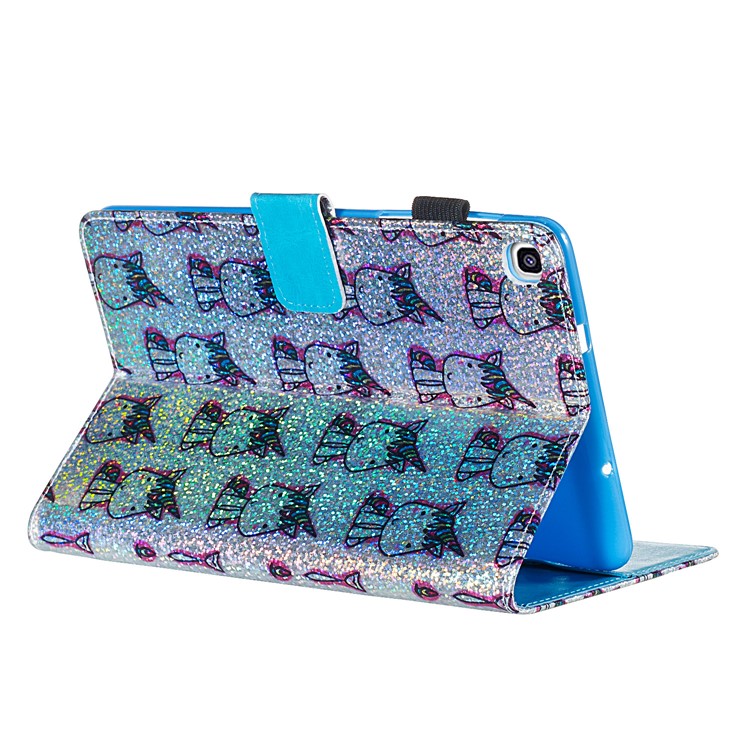 Pattern Printing Glitter Sequins Leather Wallet Case for Samsung Galaxy Tab A 8 (2019)/Galaxy Tab A with S Pen P200 P205 - Unicorns-4