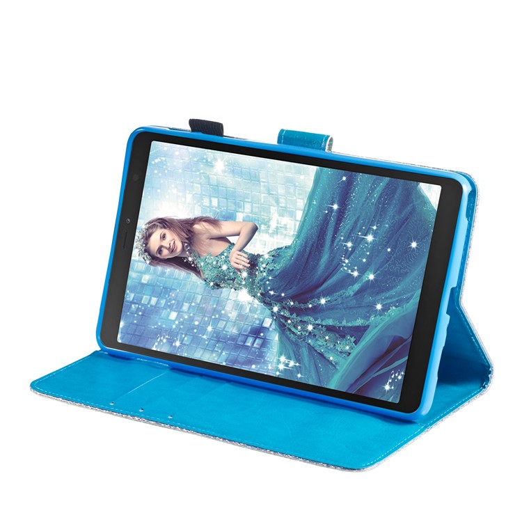 Pattern Printing Glitter Sequins Leather Wallet Case for Samsung Galaxy Tab A 8 (2019)/Galaxy Tab A with S Pen P200 P205 - Mermaid-4