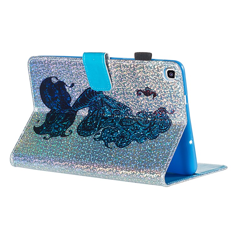 Pattern Printing Glitter Sequins Leather Wallet Case for Samsung Galaxy Tab A 8 (2019)/Galaxy Tab A with S Pen P200 P205 - Mermaid-6