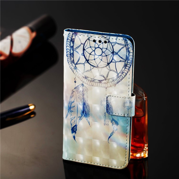 3D Painting Style Leather Phone Wallet Stand Cover Case for Samsung Galaxy M40 / A60 - Dream Catcher-5