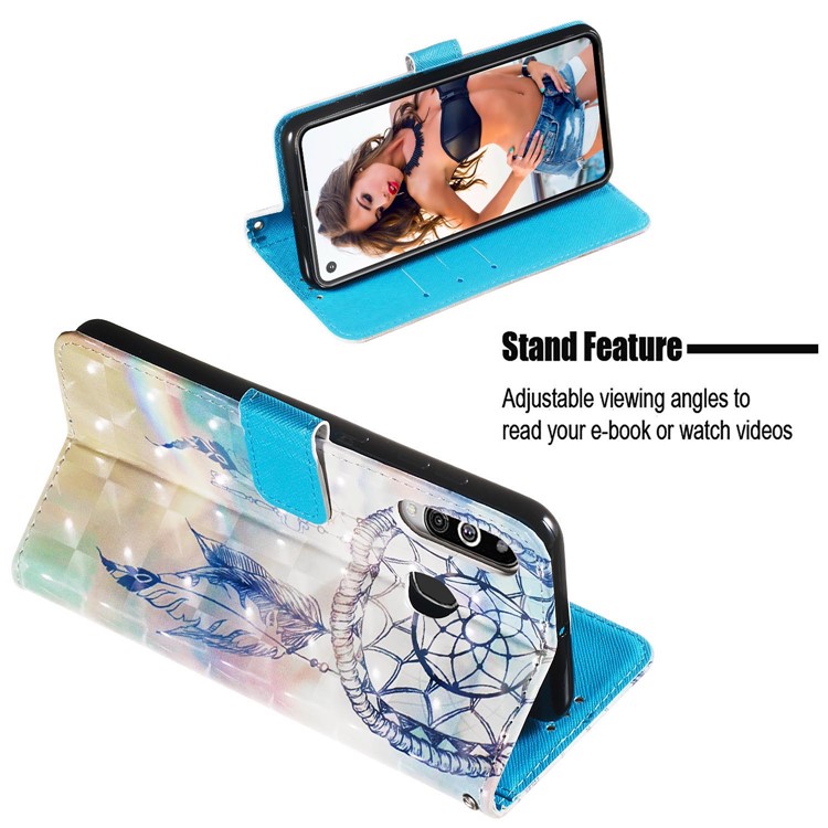 Custodia Per Telefono In Pelle Con Rivestimento In Pelle Stile Pittura 3D Per Samsung Galaxy M40 / A60 - Cacciatore Di Sogni-7