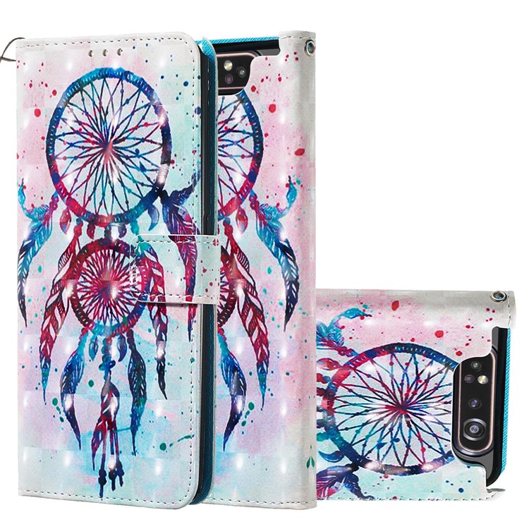 3D Painting Style Leather Phone Shell for Samsung Galaxy A90 / A80 - Painting Dream Catcher-2