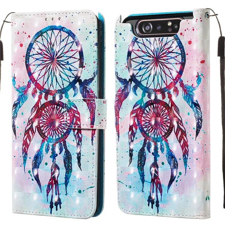 3D Painting Style Leather Phone Shell for Samsung Galaxy A90 / A80 - Painting Dream Catcher-3