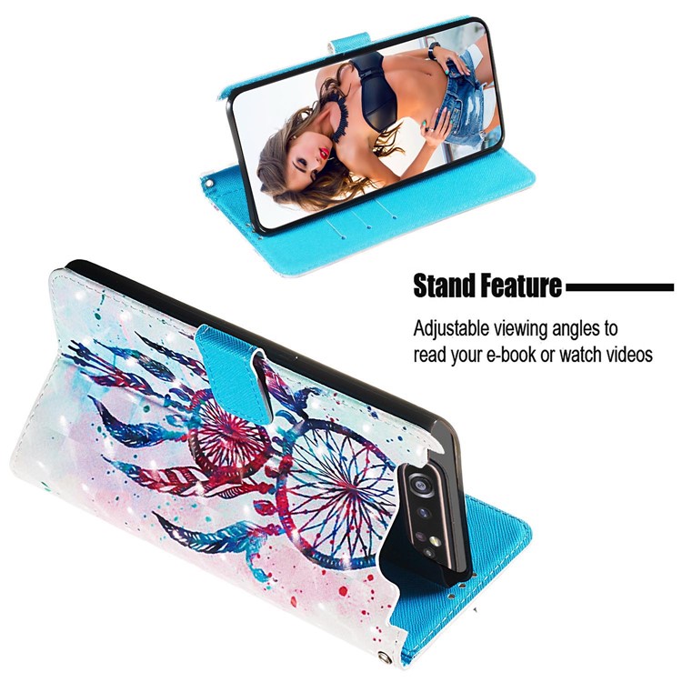 3D Painting Style Leather Phone Shell for Samsung Galaxy A90 / A80 - Painting Dream Catcher-7