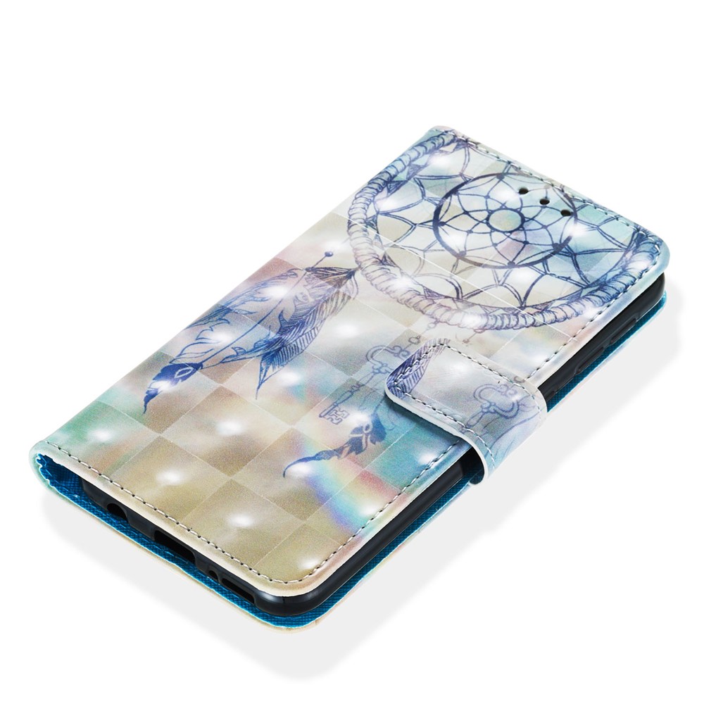 Modèle de Peinture 3D Étui de Téléphone en Cuir Avec Places de Portefeuille de Cartes Pour Samsung Galaxy A20e / A10e - Attrapeur de Rêves-6