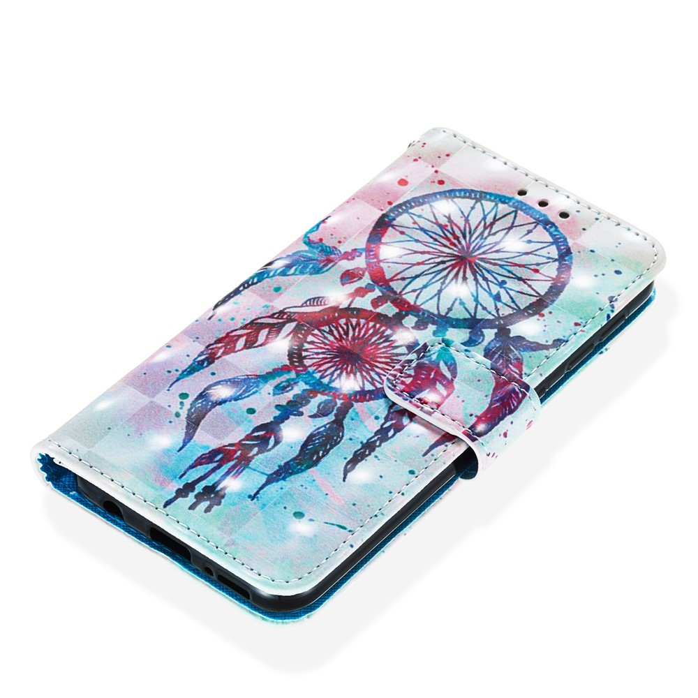 3D Painting Pattern Leather Phone Case with Card Wallet Slots for Samsung Galaxy A20e / A10e - Painting Dream Catcher-6