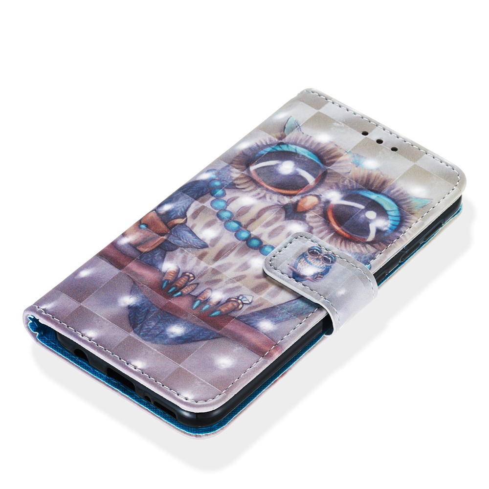 3D Painting Pattern Leather Phone Case with Card Wallet Slots for Samsung Galaxy A20e / A10e - Cute Owl-6