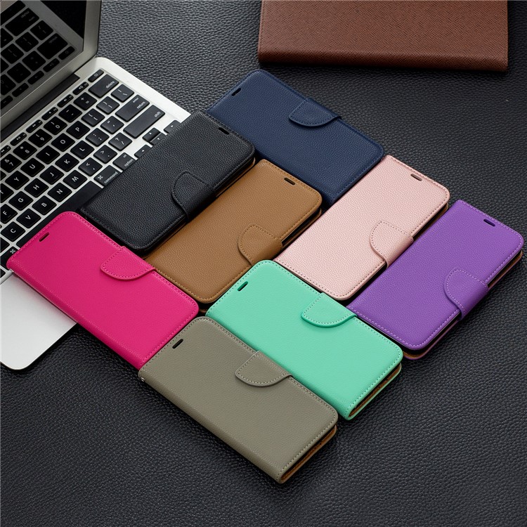 Litchi Texture Leather Wallet Stand Case for Samsung Galaxy A10e - Black-10