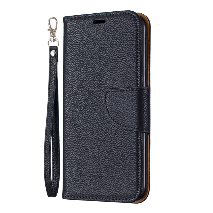 Litchi Texture Leather Wallet Stand Case for Samsung Galaxy A10e - Black-2