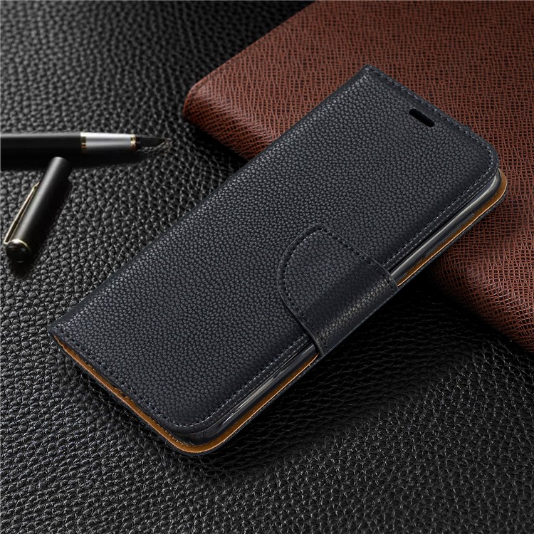 Litchi Texture Leather Wallet Stand Case for Samsung Galaxy A10e - Black-7