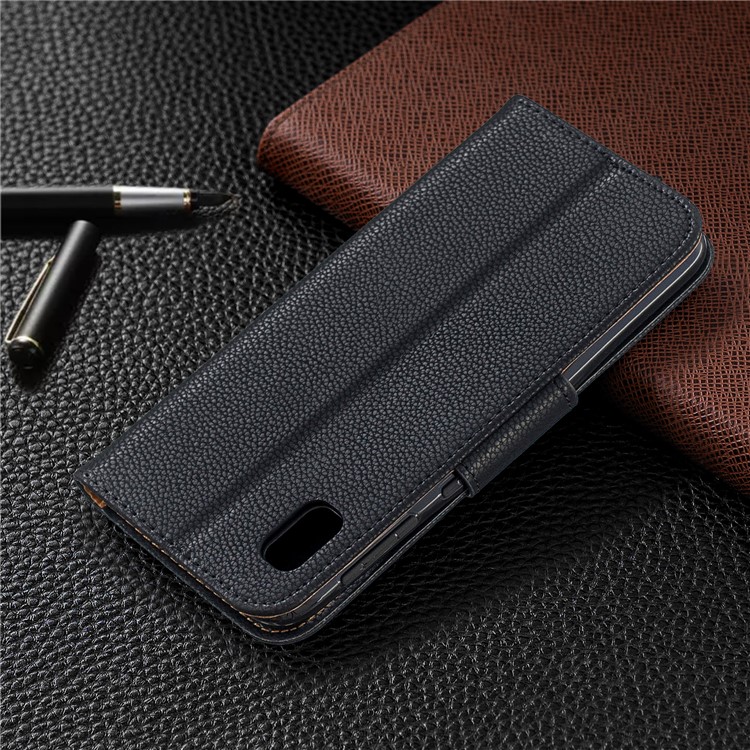 Litchi Texture Leather Wallet Stand Case for Samsung Galaxy A10e - Black-8