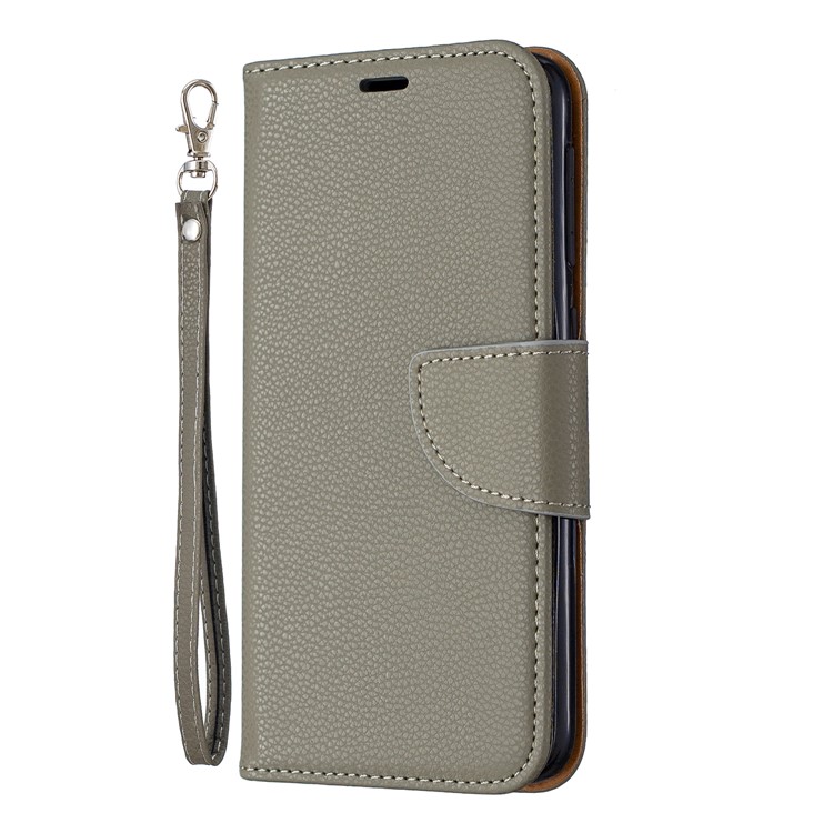 Etui Portefeuille En Cuir À Texture Litchi Pour Samsung Galaxy A10e - Armée Verte-2