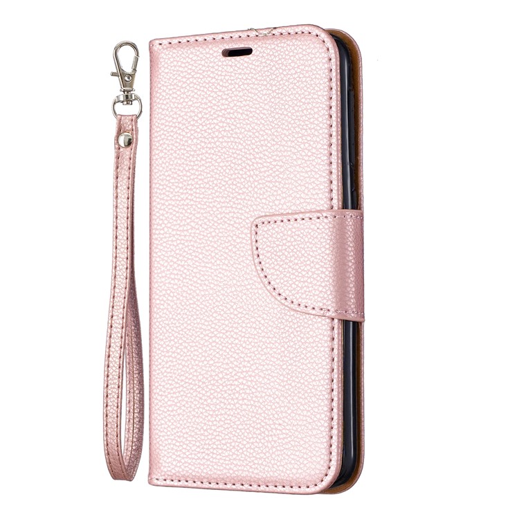 Litchi Texture Leather Wallet Stand Case for Samsung Galaxy A10e - Rose Gold-2