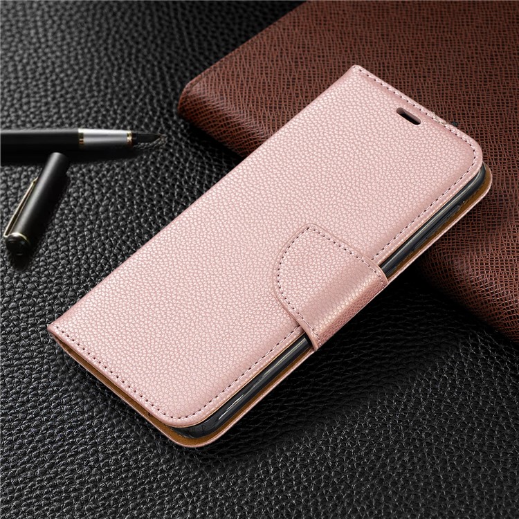 Litchi Texture Leather Wallet Stand Case for Samsung Galaxy A10e - Rose Gold-7