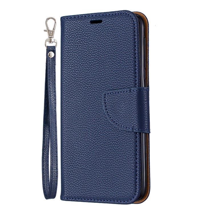 Litchi Texture Leather Wallet Stand Case for Samsung Galaxy A10e - Dark Blue-2