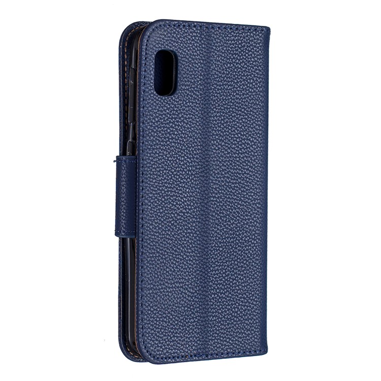 Litchi Texture Leather Wallet Stand Case for Samsung Galaxy A10e - Dark Blue-3