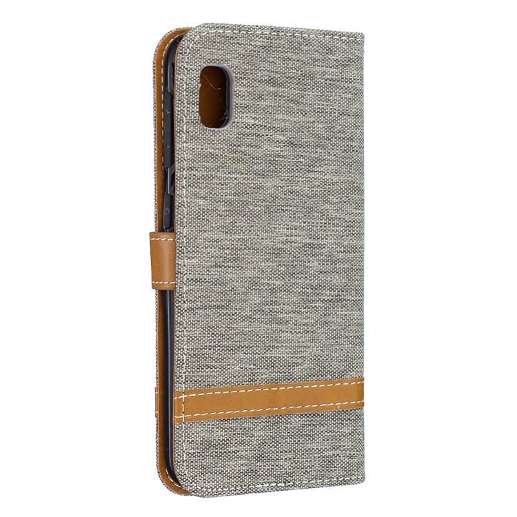 Assorted Color Jeans Cloth Wallet Stand Leather Case for Samsung Galaxy A10e - Grey-3