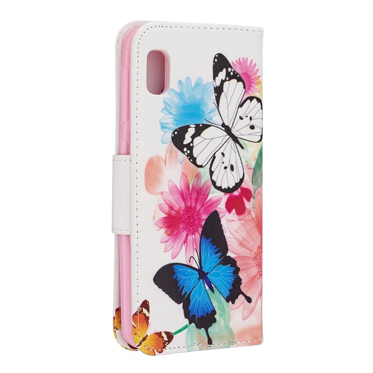 Printing Style PU Leather Flip Stand Phone Case for Samsung Galaxy A20e / A10e - Butterflies and Flowers-3