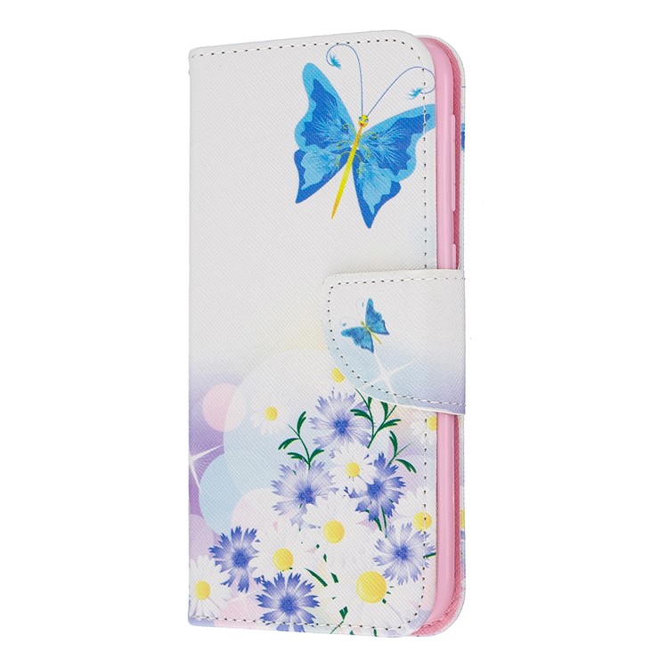 Printing Style PU Leather Flip Stand Phone Case for Samsung Galaxy A20e / A10e - Blue Butterflies-2