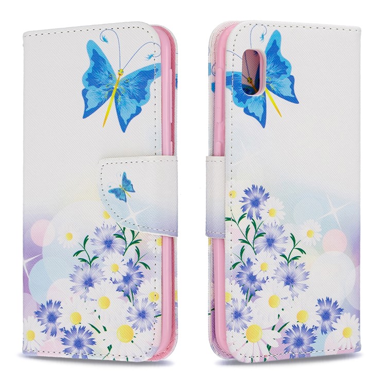 Printing Style PU Leather Flip Stand Phone Case for Samsung Galaxy A20e / A10e - Blue Butterflies-4