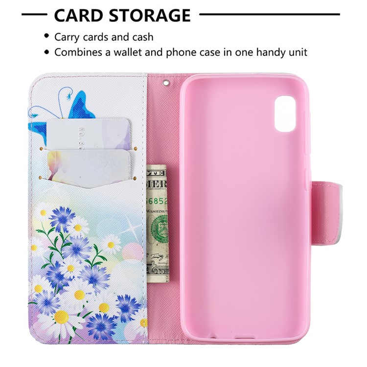 Printing Style PU Leather Flip Stand Phone Case for Samsung Galaxy A20e / A10e - Blue Butterflies-6