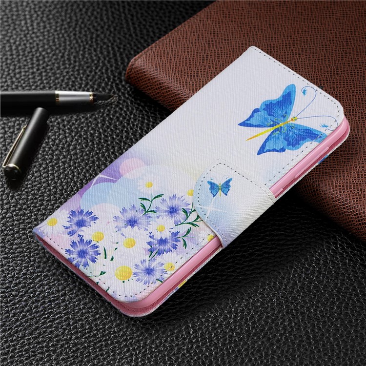 Printing Style PU Leather Flip Stand Phone Case for Samsung Galaxy A20e / A10e - Blue Butterflies-7