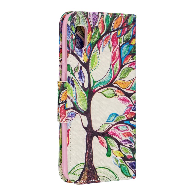 Printing Style PU Leather Flip Stand Phone Case for Samsung Galaxy A20e / A10e - Colorized Tree-3