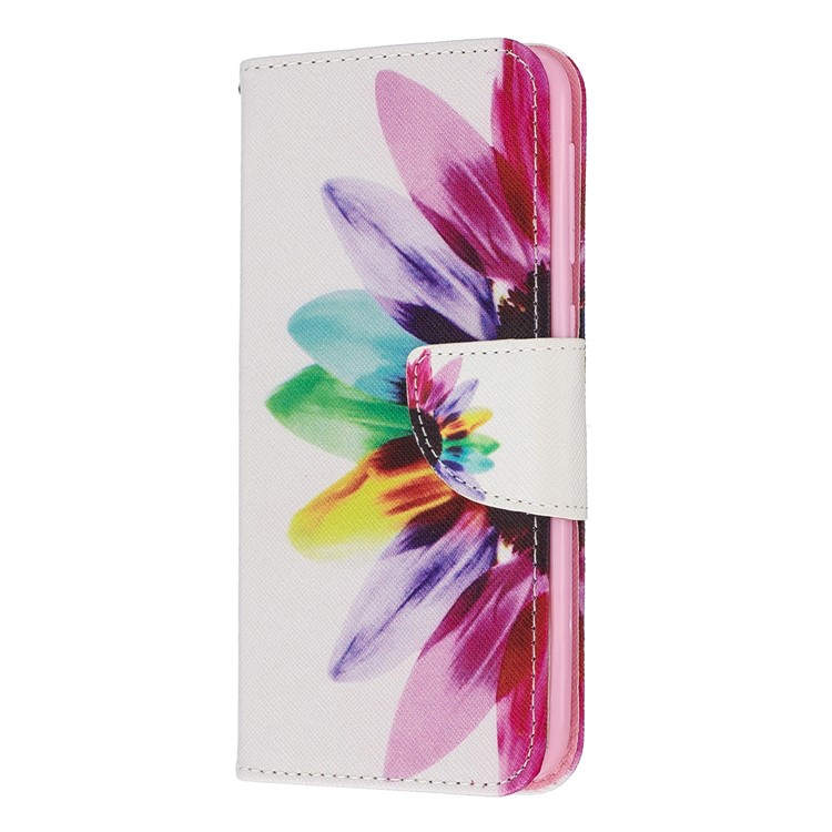 Printing Style PU Leather Flip Stand Phone Case for Samsung Galaxy A20e / A10e - Petals Pattern-2