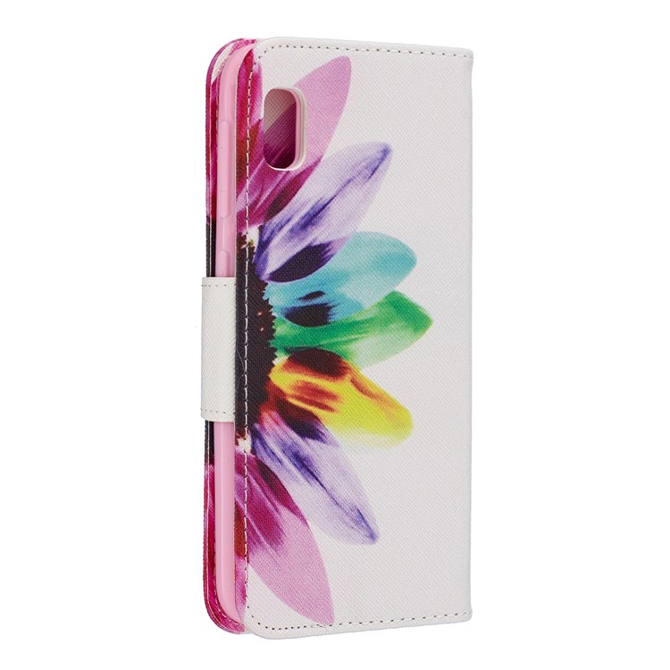 Printing Style PU Leather Flip Stand Phone Case for Samsung Galaxy A20e / A10e - Petals Pattern-3