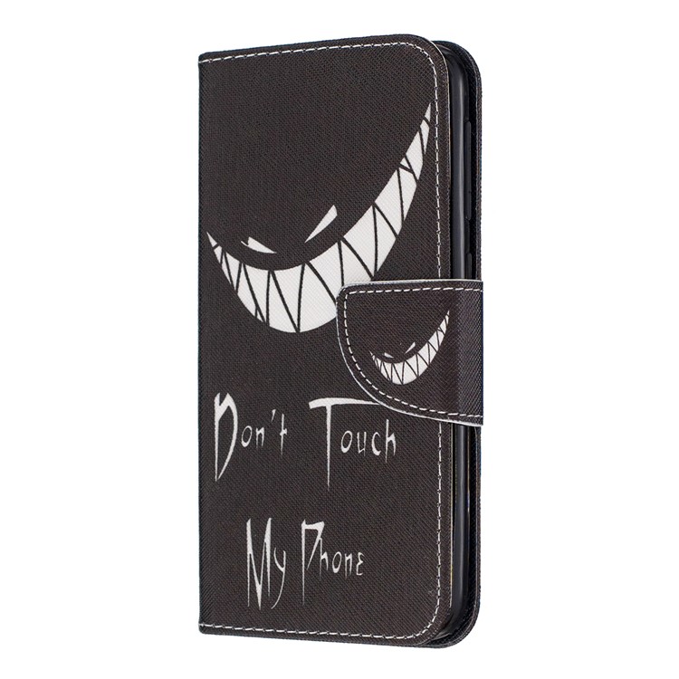 Printing Style PU Leather Flip Stand Phone Case for Samsung Galaxy A10e - Do not Touch My Phone-2