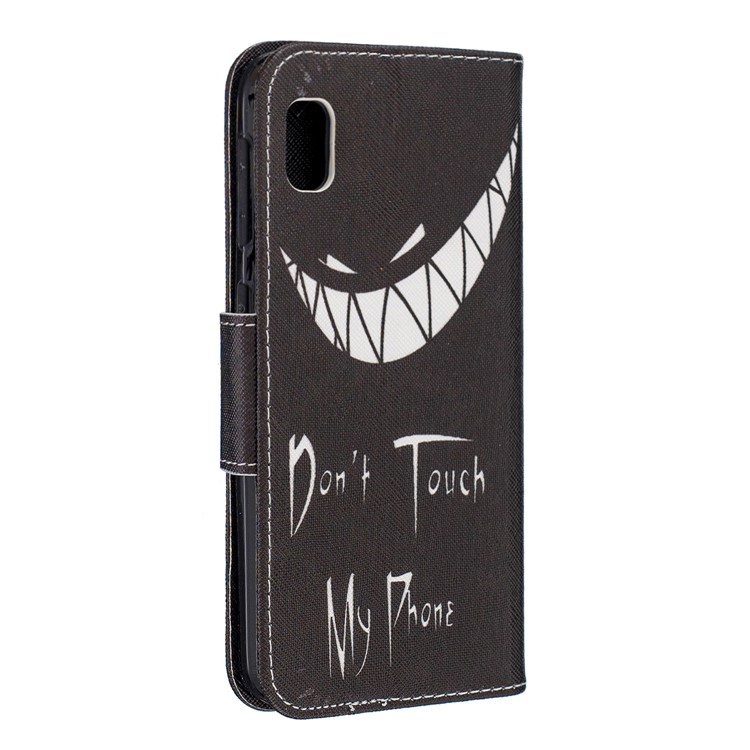 Printing Style PU Leather Flip Stand Phone Case for Samsung Galaxy A10e - Do not Touch My Phone-3