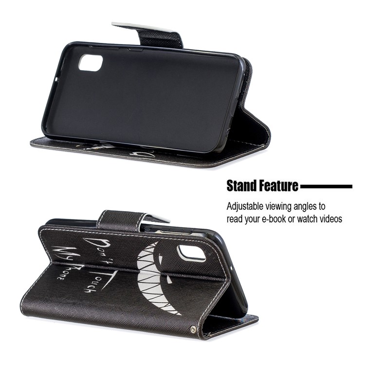 Printing Style PU Leather Flip Stand Phone Case for Samsung Galaxy A10e - Do not Touch My Phone-5
