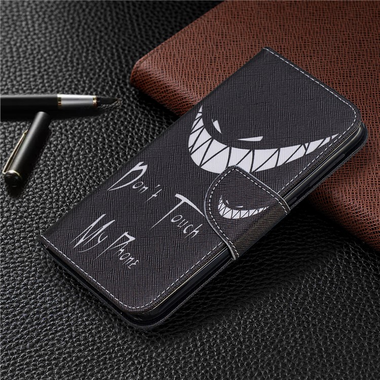 Printing Style PU Leather Flip Stand Phone Case for Samsung Galaxy A10e - Do not Touch My Phone-7