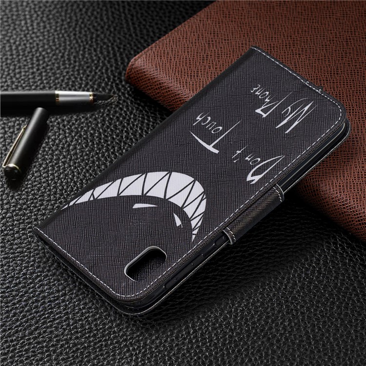 Printing Style PU Leather Flip Stand Phone Case for Samsung Galaxy A10e - Do not Touch My Phone-8