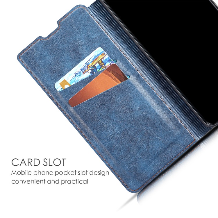 Ultra-thin Leather Flip Phone Cover with Card Slots for Samsung Galaxy S10 5G - Blue-3