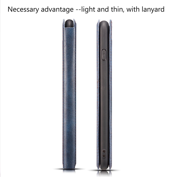 Ultra-thin Leather Flip Phone Cover with Card Slots for Samsung Galaxy S10 5G - Blue-9