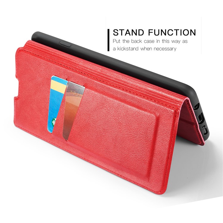 Ultra-thin Simple Style Leather Flip Phone Cover Case for Samsung Galaxy S10 Plus - Red-10