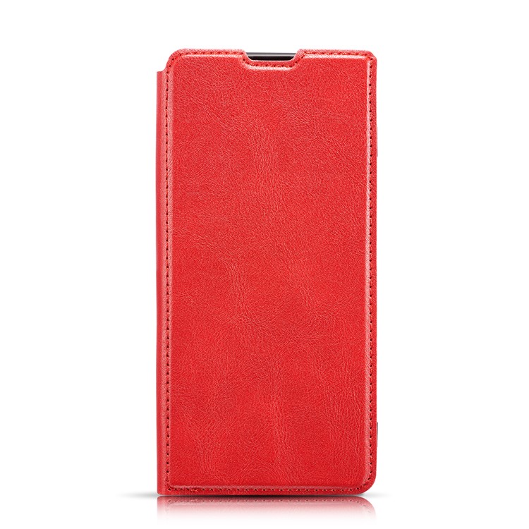 Ultra-thin Simple Style Leather Flip Phone Cover Case for Samsung Galaxy S10 Plus - Red-11