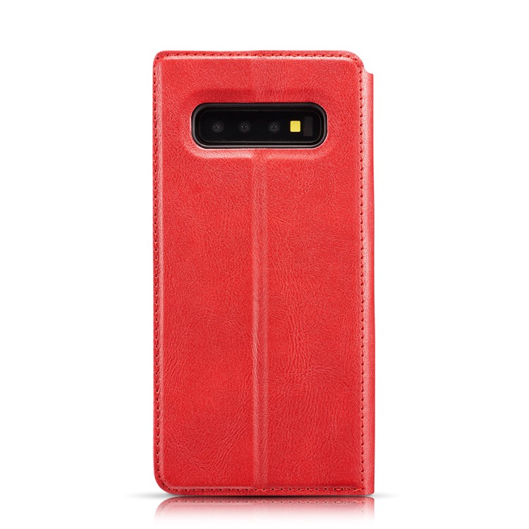 Ultra-thin Simple Style Leather Flip Phone Cover Case for Samsung Galaxy S10 Plus - Red-12