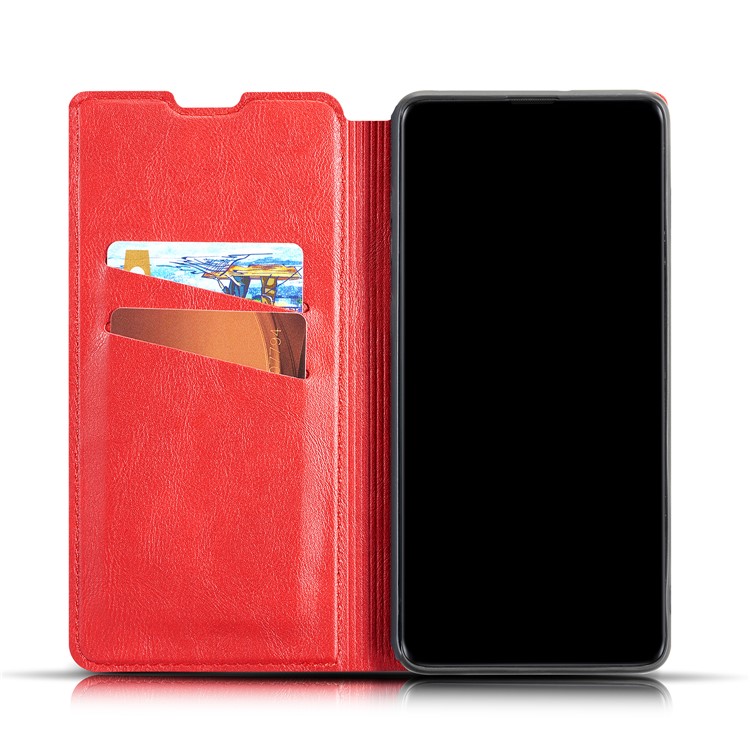 Ultra-thin Simple Style Leather Flip Phone Cover Case for Samsung Galaxy S10 Plus - Red-6