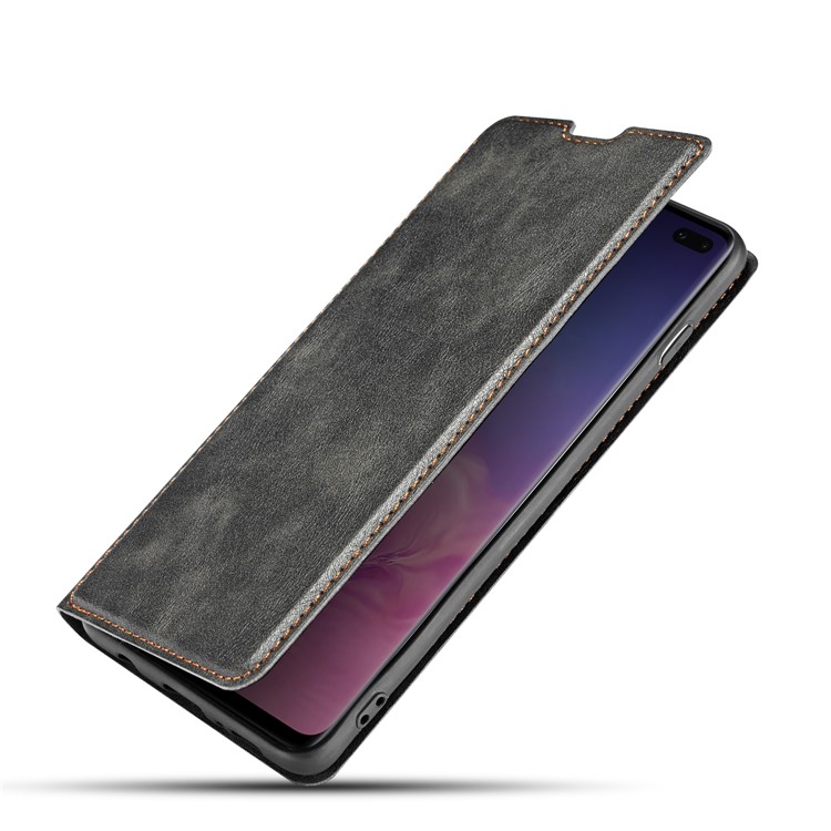 Ultra-thin Simple Style Leather Flip Phone Cover for Samsung Galaxy S10 - Black-15